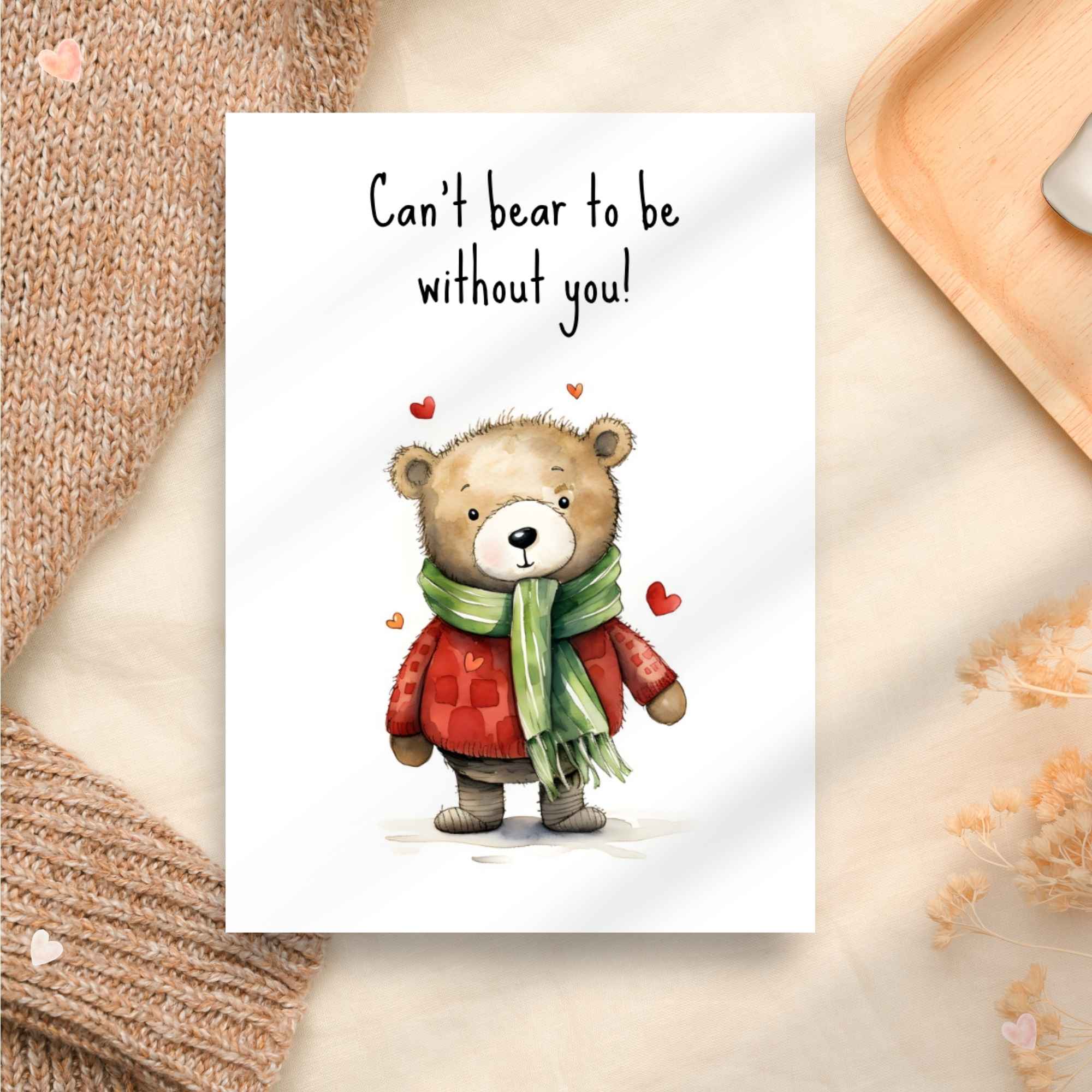 I love you teddy bear card