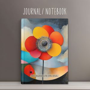artistic floral notebook, vibrant flower journal