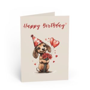 Adorable Dachshund Birthday Card | Cute Dog Greeting Card for Dog Lovers